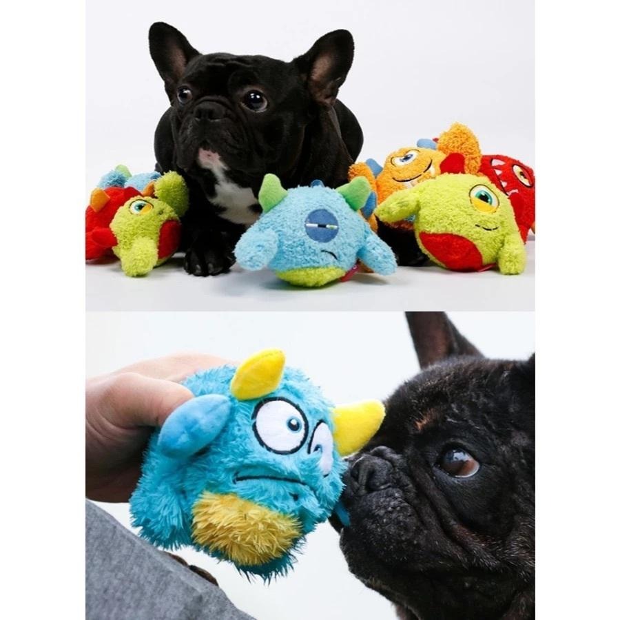 <1313選物>Qmonster Q寶龍蛋小怪獸玩具 狗玩具耐咬磨牙發聲毛絨球中小幼型犬-細節圖5