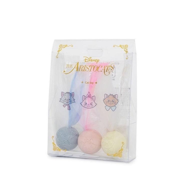 現貨 [ PET PARADISE ] 正版日本連線商品 貓兒歷險記 貓咪毽子 球羽毛矽膠球毽子玩具貓咪玩一組三個不拆賣-細節圖5