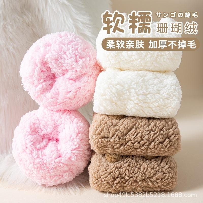 地板襪 秋冬季加厚保暖可爱睡眠防滑珊瑚绒襪子 生活居家 坐月子必備 羊羔绒襪子 冬天絕對要買 爆款-細節圖2