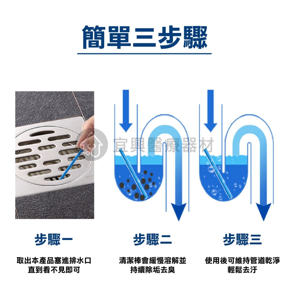 管道疏通去污棒【12入/包】水管疏通棒 馬桶廁所去汙棒 去汙棒 水管清潔棒 管道疏通棒 除臭 宜興醫療器材行-細節圖5