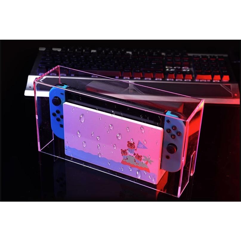 任天堂 SWITCH1-2  主機透明防塵罩 收納殼 防塵罩 壓克力罩 水晶殼 防塵 展示-細節圖2