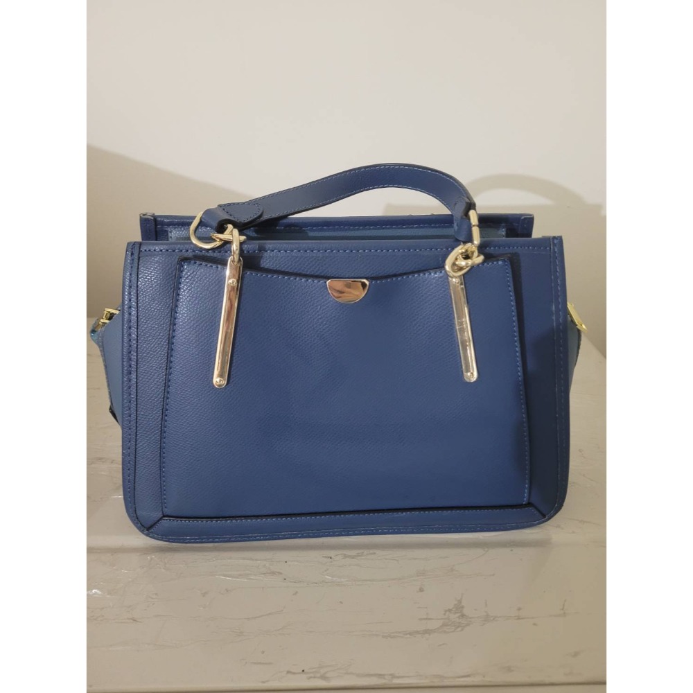 藍色牛皮包包-細節圖4