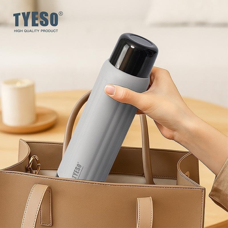 TYESO經典條紋保溫杯 304不鏽鋼500ml/750ml運動保溫杯 防漏旋轉杯蓋不鏽鋼保溫隨身咖啡杯 車載保溫水壺-細節圖6
