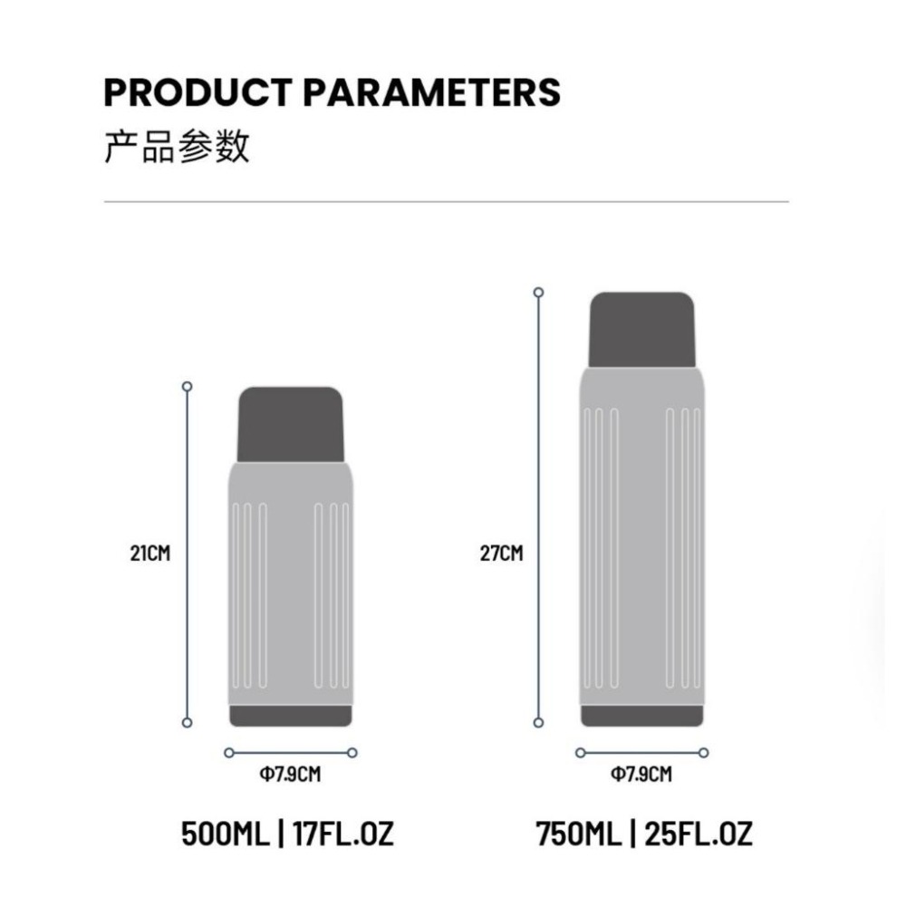 TYESO經典條紋保溫杯 304不鏽鋼500ml/750ml運動保溫杯 防漏旋轉杯蓋不鏽鋼保溫隨身咖啡杯 車載保溫水壺-細節圖9