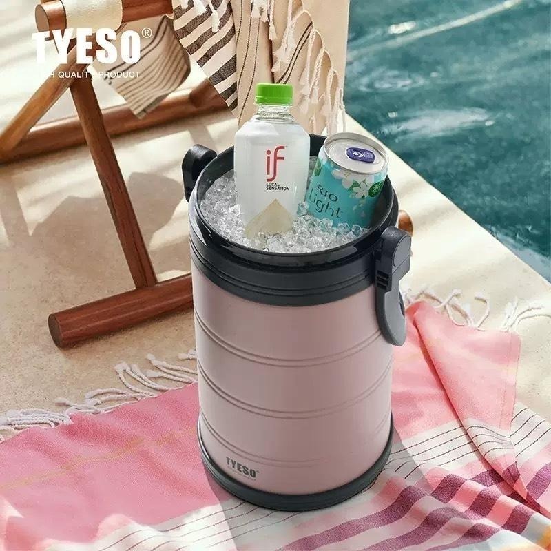 TYESO泰碩 5000ml/6600ml大容量手提冰桶 304不鏽鋼手提保溫保冰桶 戶外露營活動多功能手提行動冰箱-細節圖6