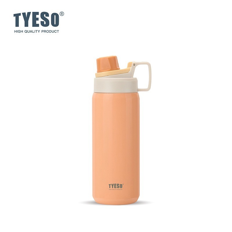 TYESO保溫杯 304不鏽鋼600ml/750ml/900ml大容量運動保溫杯 防漏旋轉杯蓋附矽膠提手不鏽鋼運動水壺-規格圖9