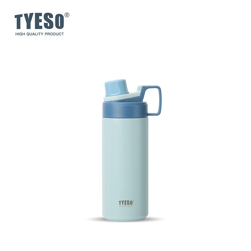 TYESO保溫杯 304不鏽鋼600ml/750ml/900ml大容量運動保溫杯 防漏旋轉杯蓋附矽膠提手不鏽鋼運動水壺-規格圖9