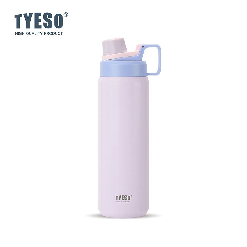 TYESO保溫杯 304不鏽鋼600ml/750ml/900ml大容量運動保溫杯 防漏旋轉杯蓋附矽膠提手不鏽鋼運動水壺-規格圖9