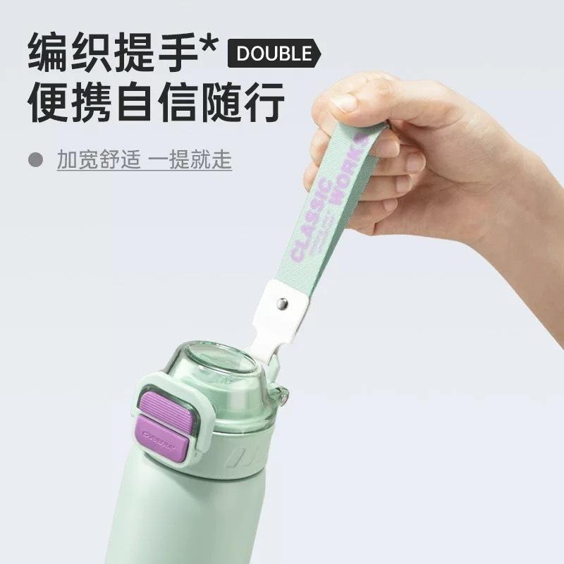 DODGE道奇尚品雙飲杯 316不鏽鋼運動保溫杯 430ml/520ml手提隨行杯 一鍵彈蓋環保咖啡杯 雙飲杯蓋車載水壺-細節圖8