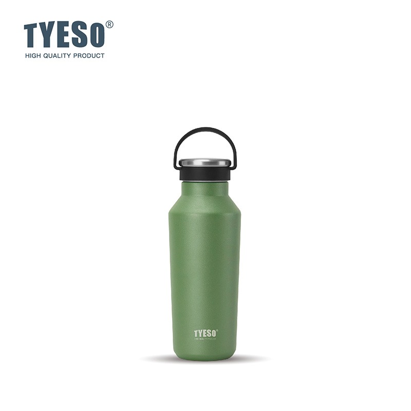 TYESO保溫杯 304不鏽鋼500ml/750ml/900ml大容量運動保溫杯 防漏旋轉杯蓋附矽膠提手不鏽鋼運動水壺-規格圖9