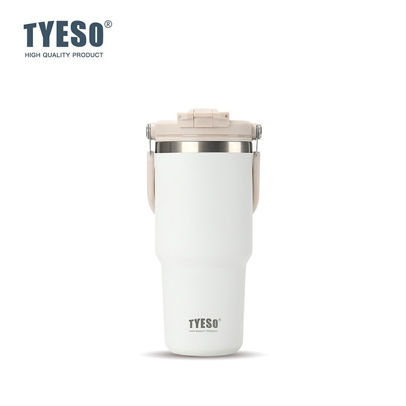 TYESO提手吸管保溫杯 600/750/900/1050/1200ml雙飲式冰霸杯 防漏手提咖啡杯 保溫保冷隨行車載杯-規格圖9