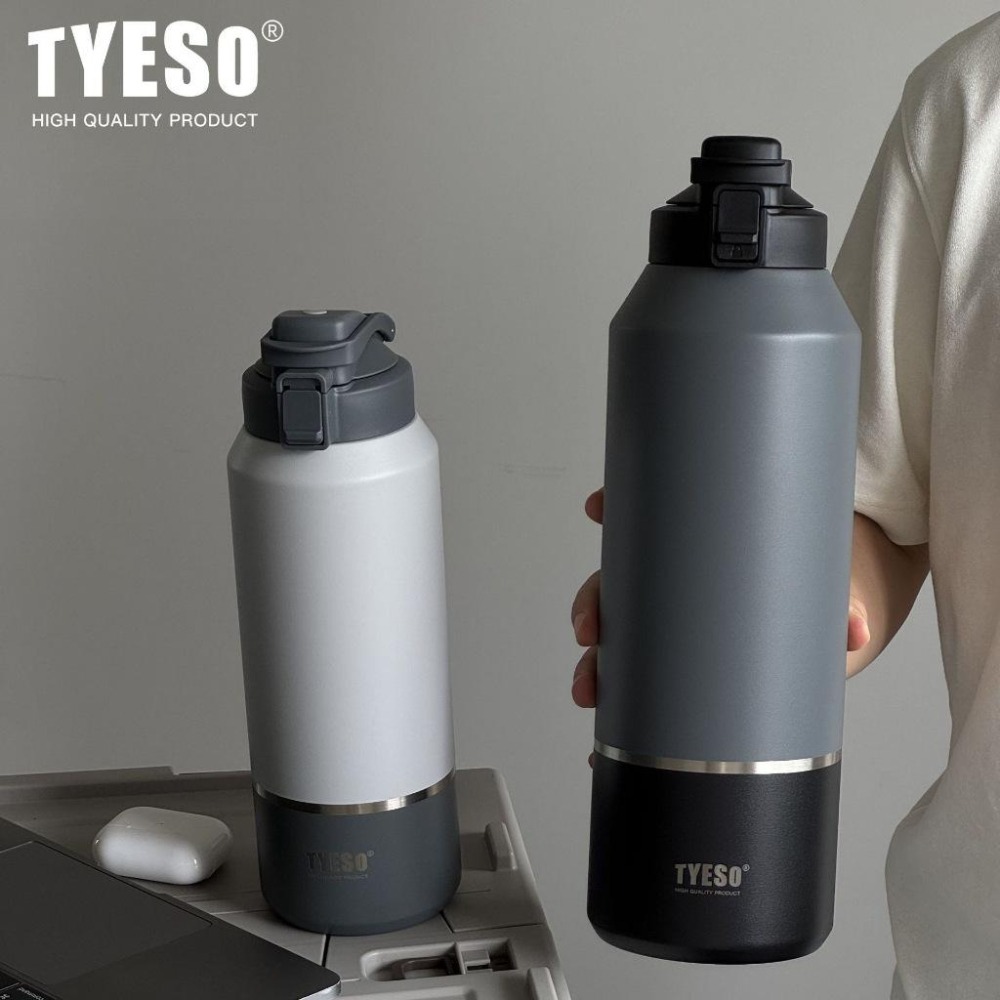 TYESO保溫杯 304不鏽鋼運動水壺 1200ml/1500ml/2000ml大容量保溫杯 環保車載咖啡杯 直身保溫杯-細節圖2