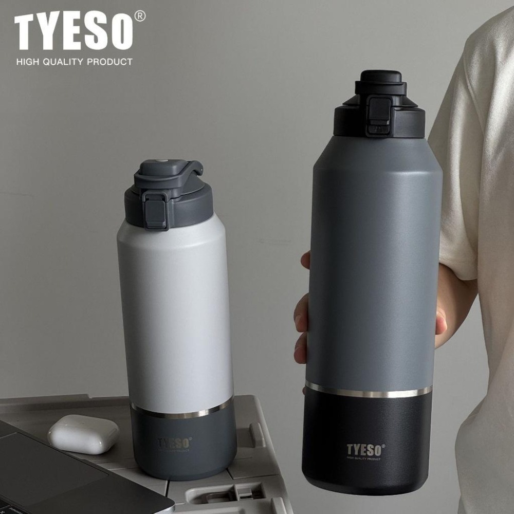 TYESO保溫杯 304不鏽鋼運動水壺 1200ml/1500ml/2000ml大容量保溫杯 環保車載咖啡杯 直身保溫杯-細節圖2