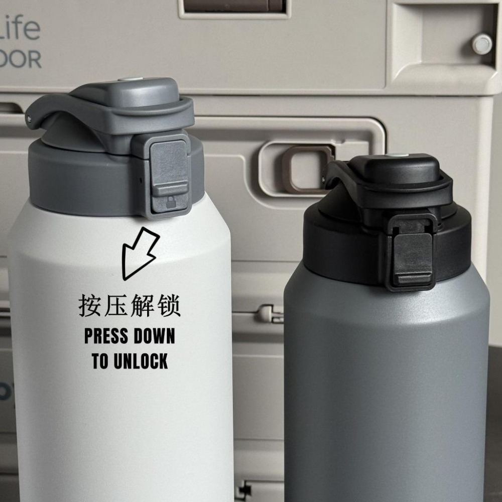 TYESO保溫杯 304不鏽鋼運動水壺 1200ml/1500ml/2000ml大容量保溫杯 環保車載咖啡杯 直身保溫杯-細節圖6
