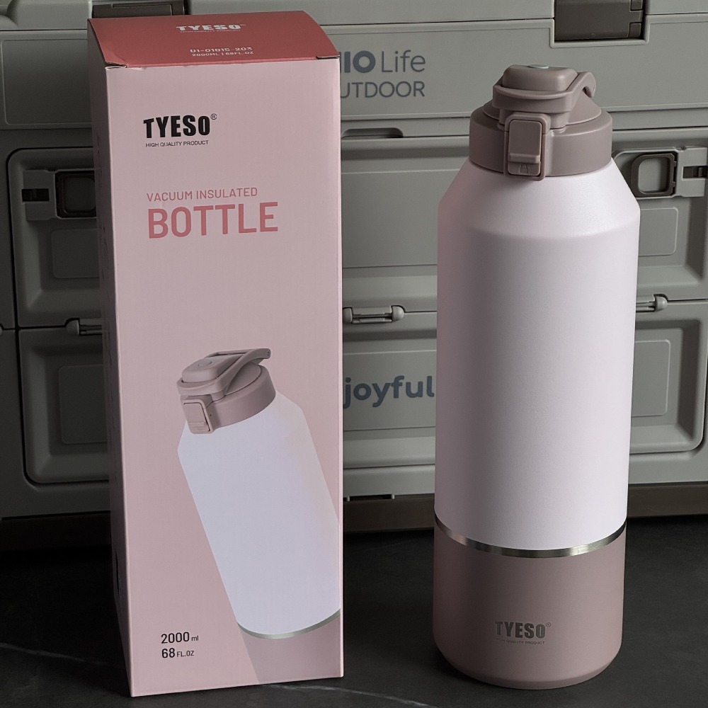TYESO保溫杯 304不鏽鋼運動水壺 1200ml/1500ml/2000ml大容量保溫杯 環保車載咖啡杯 直身保溫杯-規格圖9