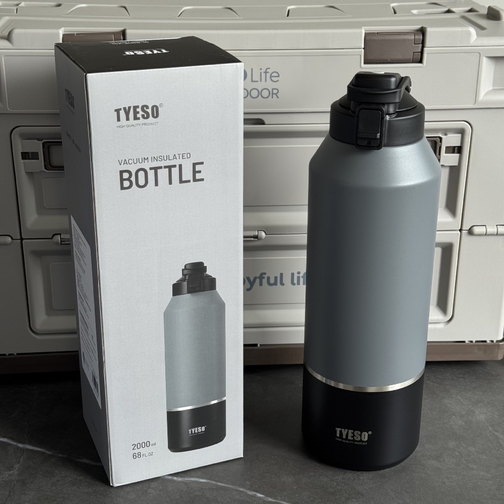 TYESO保溫杯 304不鏽鋼運動水壺 1200ml/1500ml/2000ml大容量保溫杯 環保車載咖啡杯 直身保溫杯-規格圖9