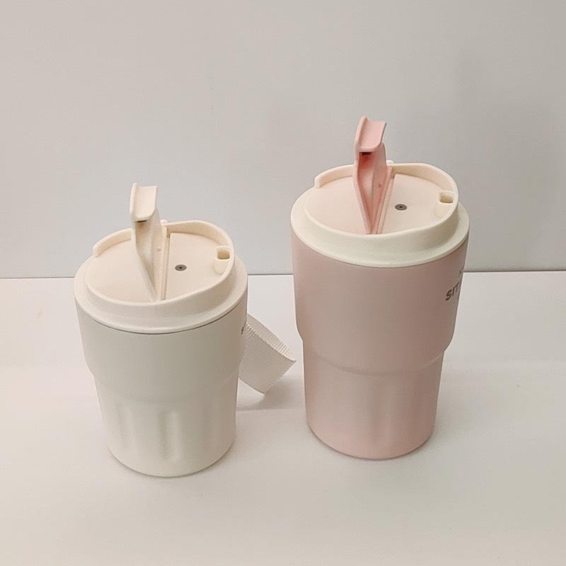 新款速發 韓版304不鏽鋼保溫杯 保溫保冷咖啡杯 旋轉杯蓋不鏽鋼隨手杯 環保隨行咖啡杯 不鏽鋼保溫車載杯 手提杯蓋咖啡杯-細節圖5