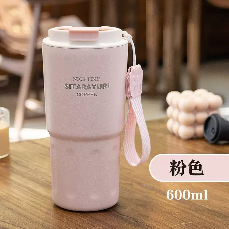 新款速發 韓版304不鏽鋼保溫杯 保溫保冷咖啡杯 旋轉杯蓋不鏽鋼隨手杯 環保隨行咖啡杯 不鏽鋼保溫車載杯 手提杯蓋咖啡杯-規格圖9