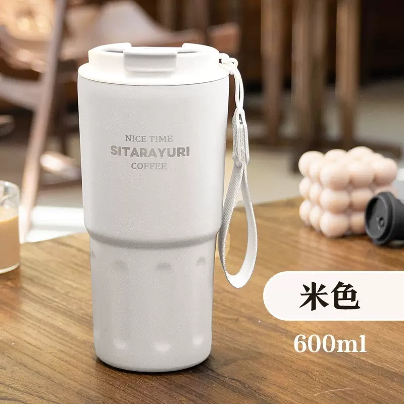 新款速發 韓版304不鏽鋼保溫杯 保溫保冷咖啡杯 旋轉杯蓋不鏽鋼隨手杯 環保隨行咖啡杯 不鏽鋼保溫車載杯 手提杯蓋咖啡杯-規格圖9