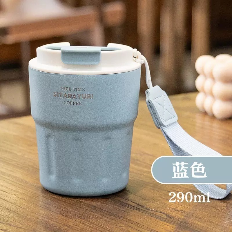 新款速發 韓版304不鏽鋼保溫杯 保溫保冷咖啡杯 旋轉杯蓋不鏽鋼隨手杯 環保隨行咖啡杯 不鏽鋼保溫車載杯 手提杯蓋咖啡杯-規格圖9