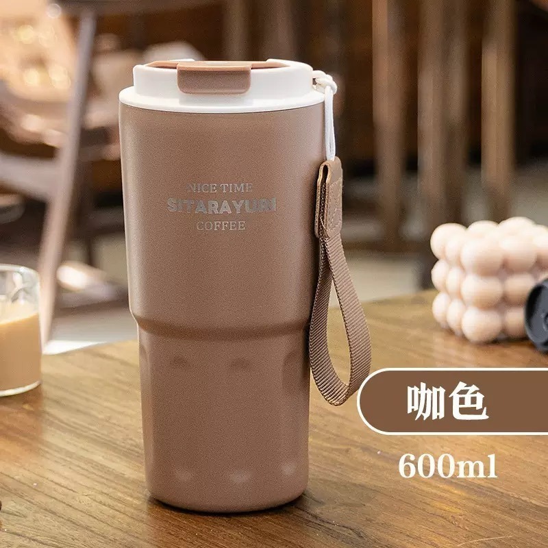 新款速發 韓版304不鏽鋼保溫杯 保溫保冷咖啡杯 旋轉杯蓋不鏽鋼隨手杯 環保隨行咖啡杯 不鏽鋼保溫車載杯 手提杯蓋咖啡杯-規格圖9