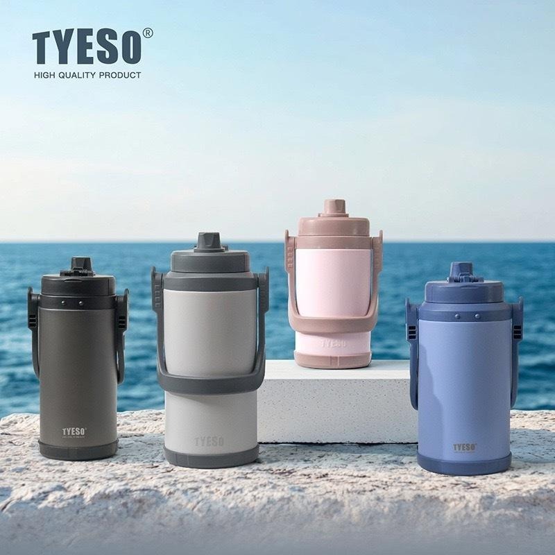 新品 TYESO大容量不鏽鋼手提兩用壺2000ml/2500ml/3000ml/3500ml 可調節肩帶手提便攜運動水壺-細節圖2