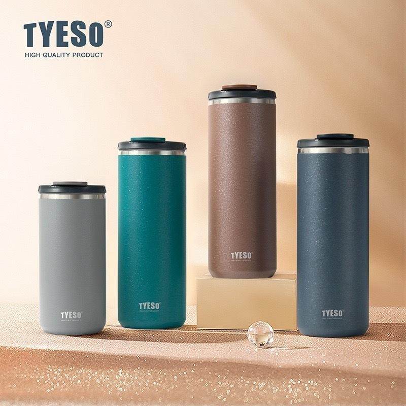 TYESO保溫杯 304不鏽鋼咖啡杯 600ml/750ml不鏽鋼輕巧隨行杯 環保防漏車載咖啡杯 翻蓋直身不鏽鋼保溫杯-細節圖2