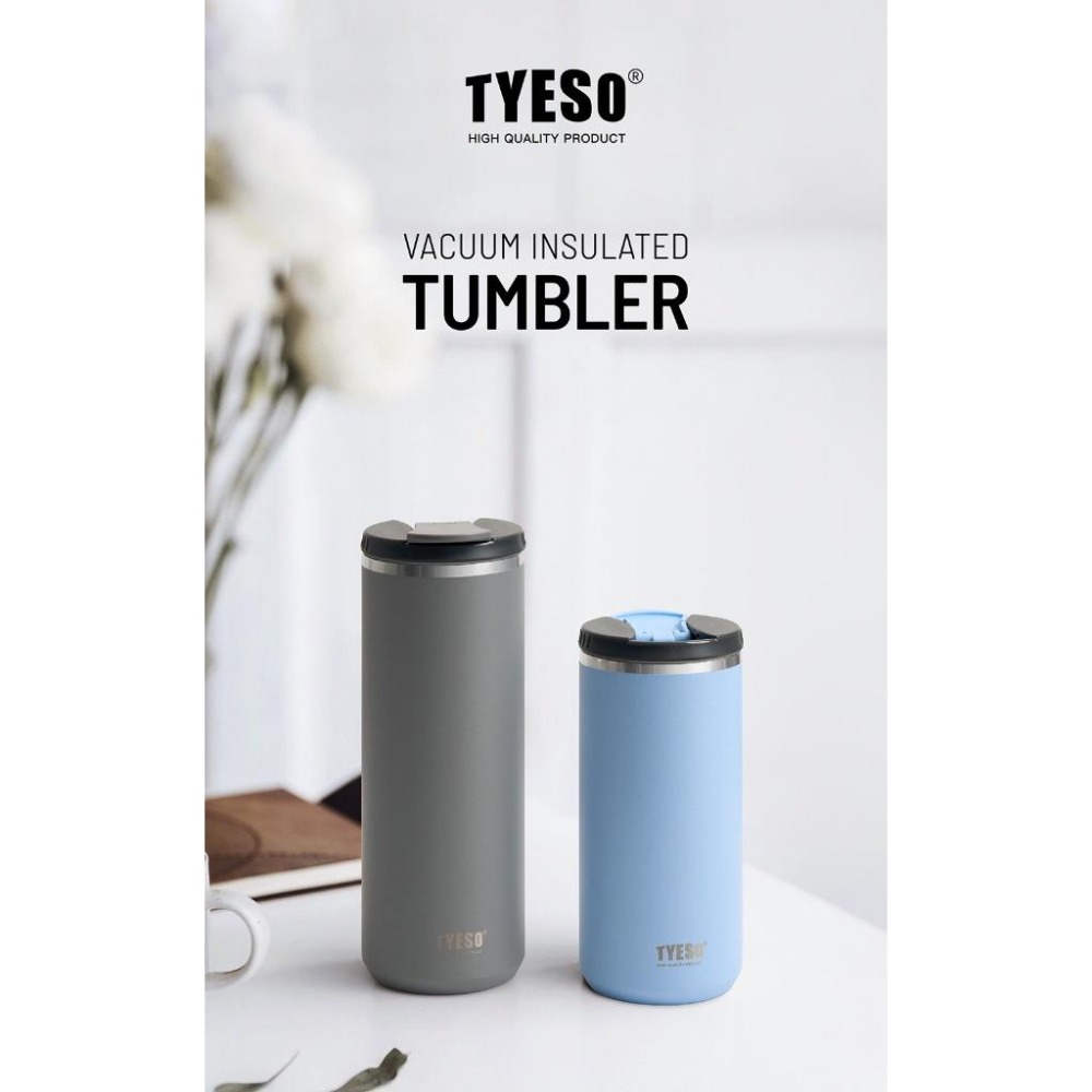 TYESO保溫杯 304不鏽鋼咖啡杯 600ml/750ml不鏽鋼輕巧隨行杯 環保防漏車載咖啡杯 翻蓋直身不鏽鋼保溫杯-細節圖8