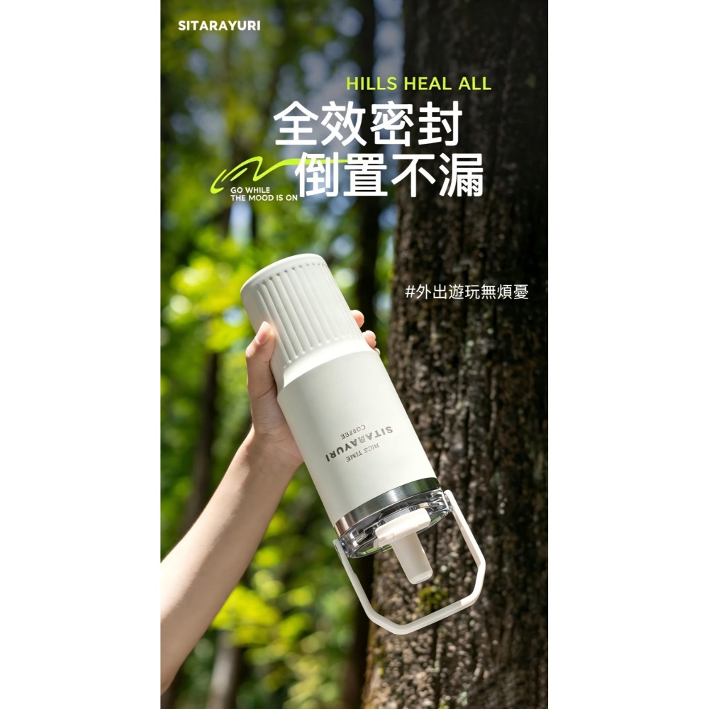 SITARAYURI 新款 手提磁吸純色保溫杯 900ml304不鏽鋼冰霸杯 三飲式防塵蓋吸管大象杯 手提環保咖啡杯-細節圖8