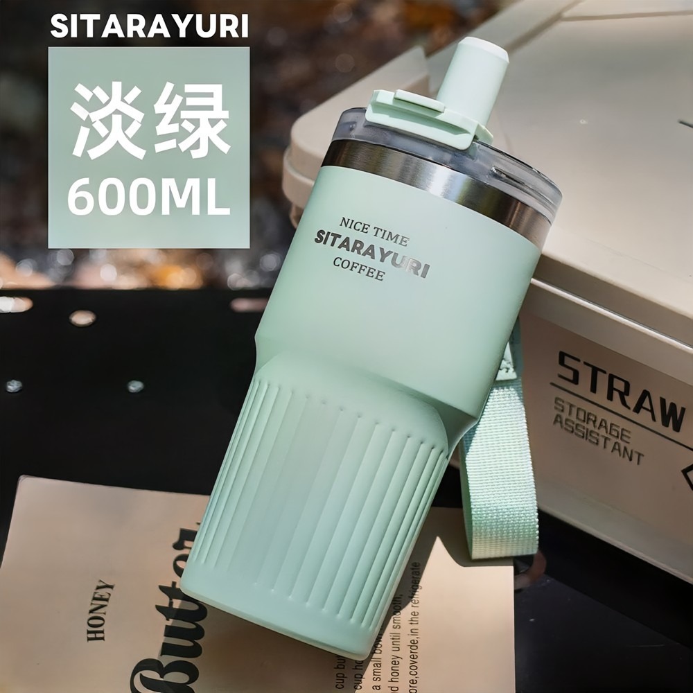 SITARAYURI 新款磁吸純色保溫杯600ml 304不鏽鋼冰霸杯 三飲防塵蓋吸管大象杯 附吊繩冰霸杯 環保咖啡杯-規格圖11