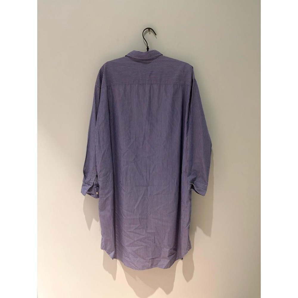 無印良品 MUJI 條紋長版襯衫 藍 二手-細節圖2