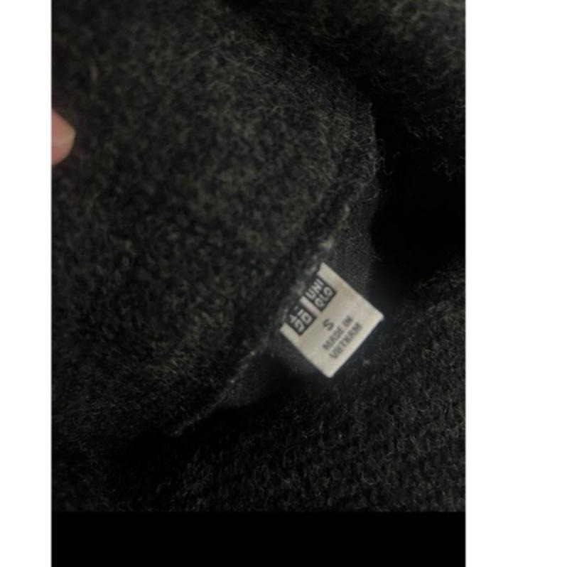 UNIQLO 翻領七分袖毛衣 黑 二手-細節圖3