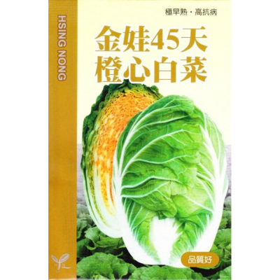 四季園 橙心白菜(金娃45天．大白菜) 【白菜類種子】興農牌中包裝 每包約1公克
