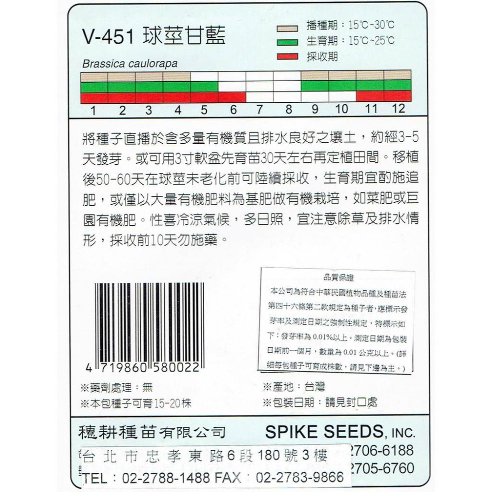 四季園 球莖甘藍【穗耕種苗】天星牌 蔬果原包裝種子 新鮮種子-細節圖2
