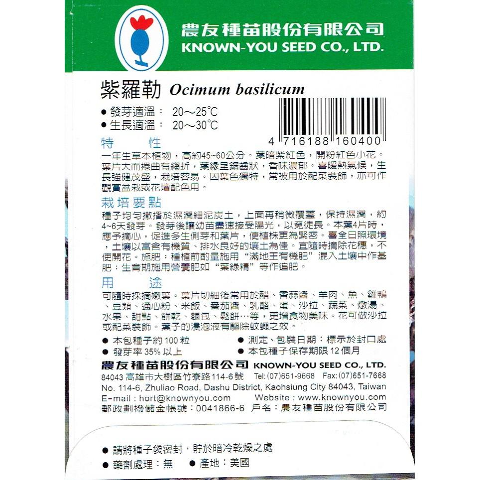 紫羅勒【農友種苗】農友種苗 香藥草種子 每包約100粒 保證新鮮種子-細節圖2