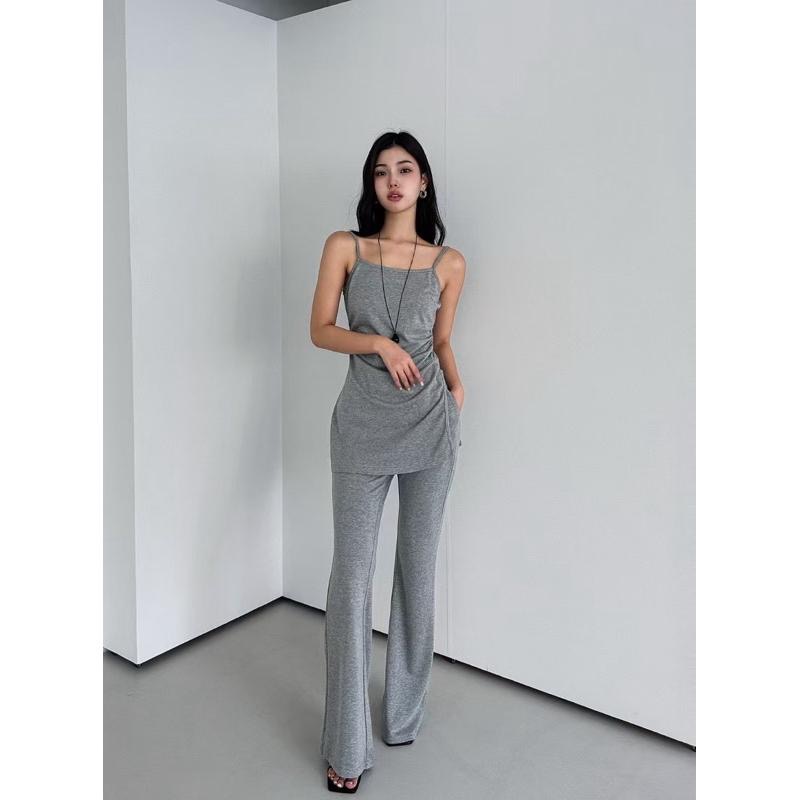 dear.day 韓國連線 正韓 抓皺背心套裝-細節圖2