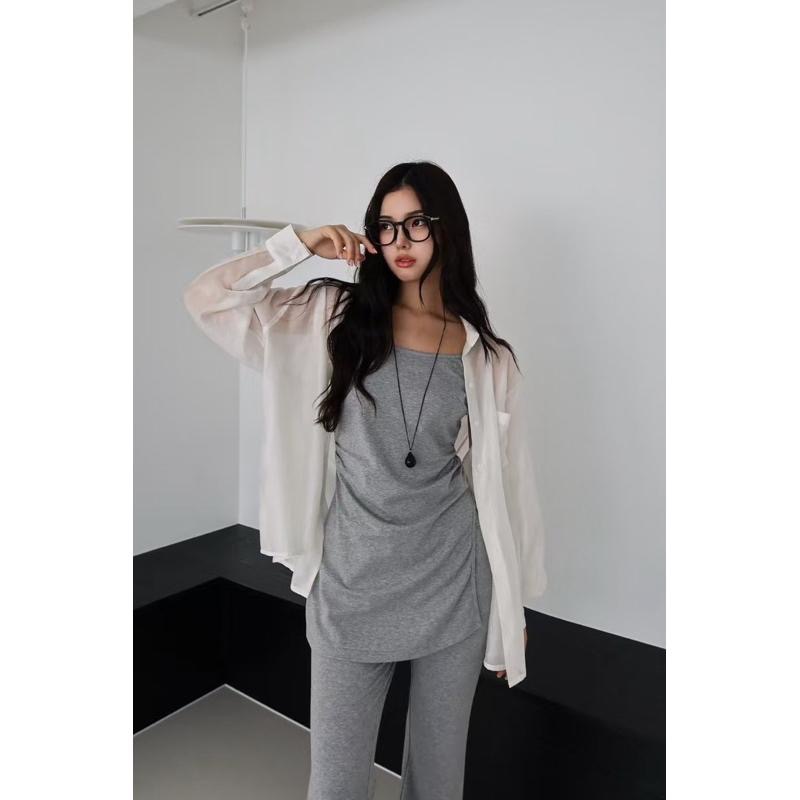 dear.day 韓國連線 正韓 抓皺背心套裝-細節圖5