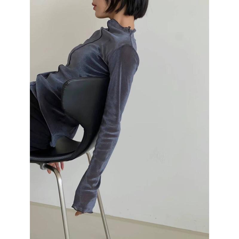 dear.day現 韓國🇰🇷連線 正韓 木耳邊內搭上衣｜素面｜花紋-細節圖5