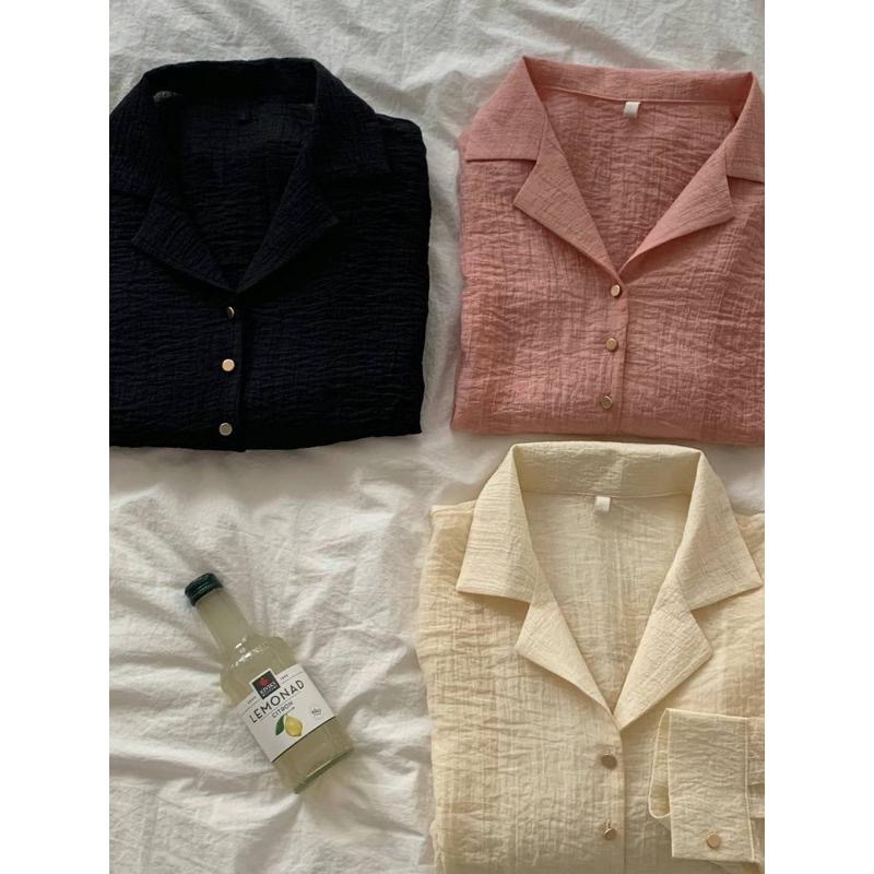 dear.day 現 韓國🇰🇷連線 正韓 金釦透膚襯衫-細節圖4