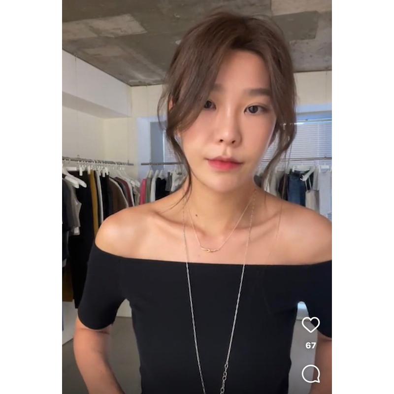 dear.day 現 韓國🇰🇷連線 正韓 一字領百搭上衣-細節圖4