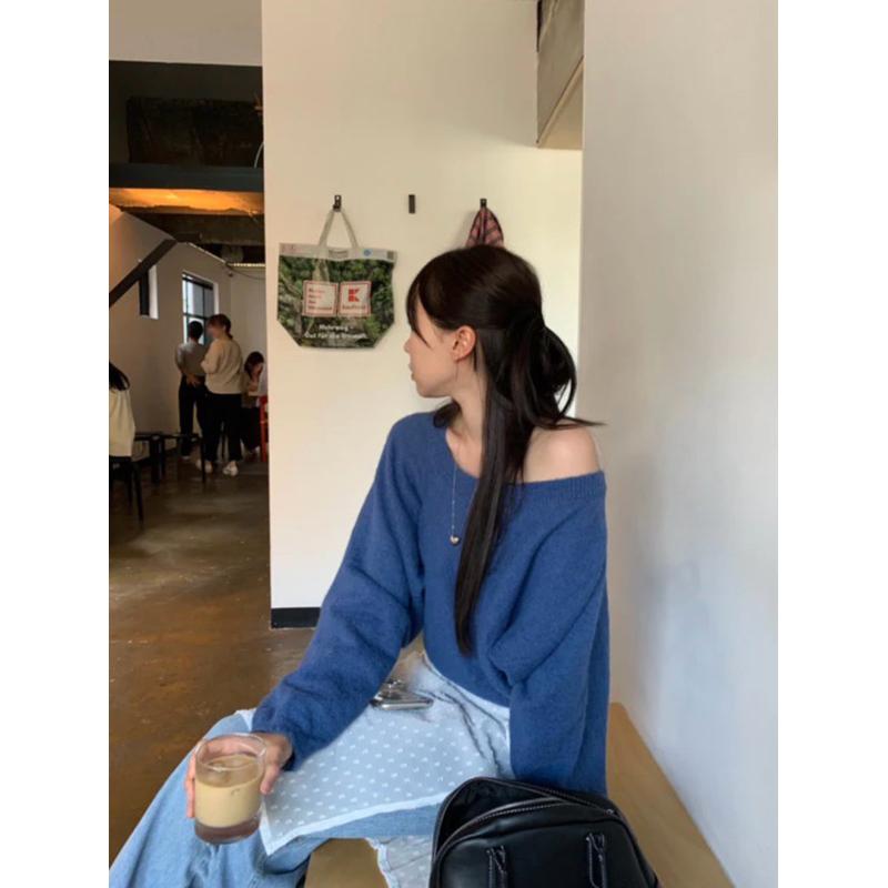 dear.day現 韓國🇰🇷連線 正韓 960斜肩設計針織上衣-細節圖4