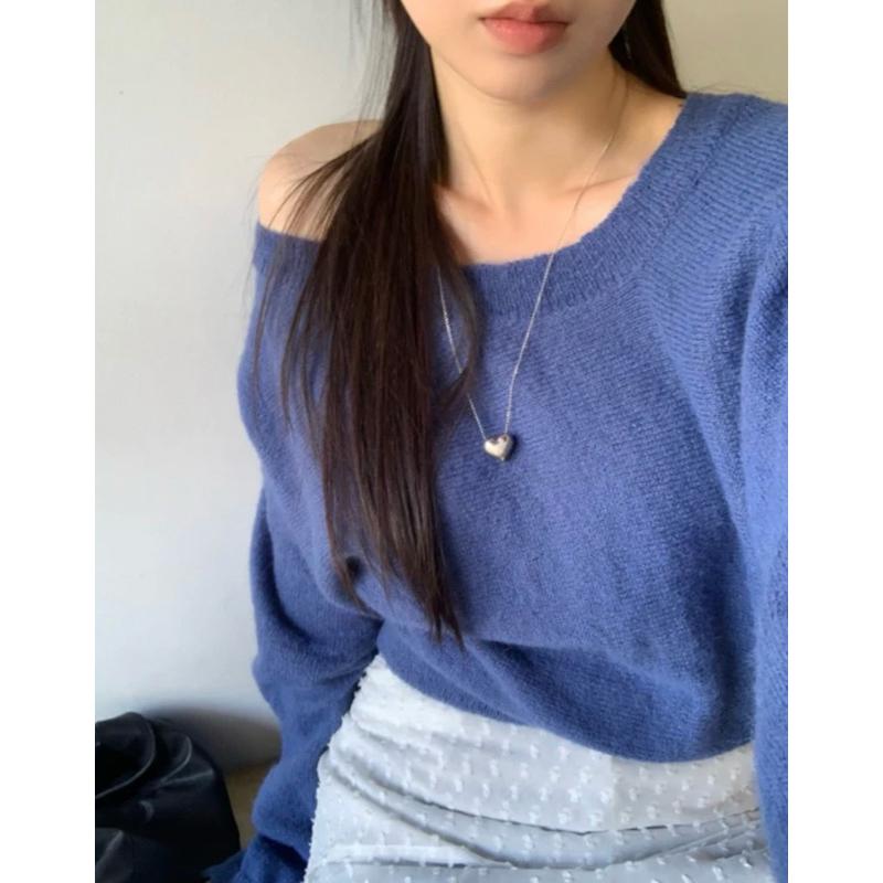 dear.day現 韓國🇰🇷連線 正韓 960斜肩設計針織上衣-細節圖5