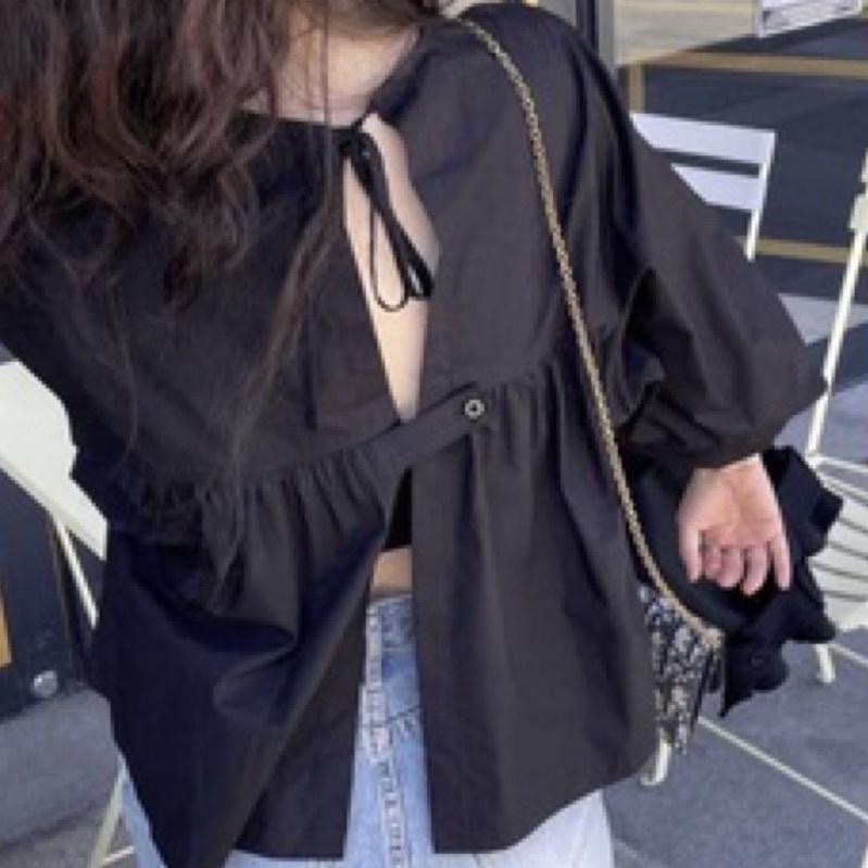 dear.day 韓國🇰🇷連線 正韓 850後綁帶設計襯衫｜上衣-細節圖2