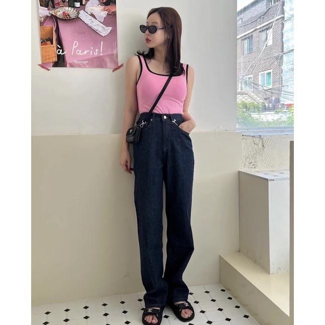 dear.day 現 韓國🇰🇷連線 正韓 滾邊方領bra top背心-細節圖2