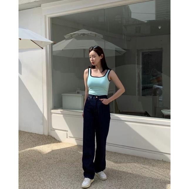 dear.day 現 韓國🇰🇷連線 正韓 滾邊方領bra top背心-細節圖3