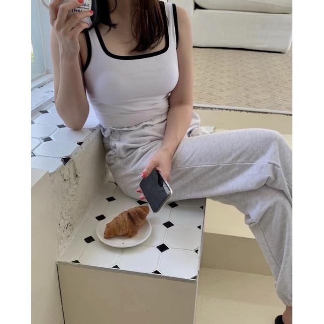 dear.day 現 韓國🇰🇷連線 正韓 滾邊方領bra top背心-細節圖4