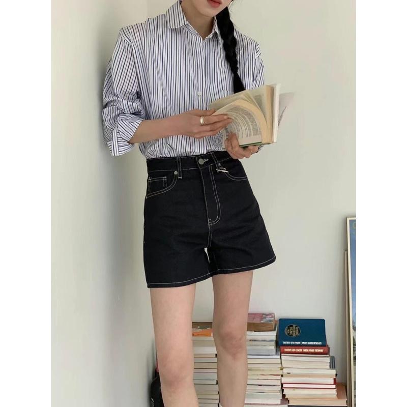 dear.day 現 韓國🇰🇷連線 正韓 850直條襯衫｜790牛仔短褲-細節圖4