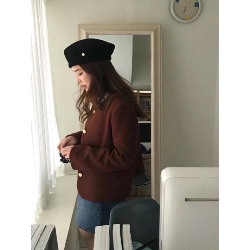 dear.day現 韓國🇰🇷連線 正韓 750金釦貝雷帽｜980硬挺版-細節圖7