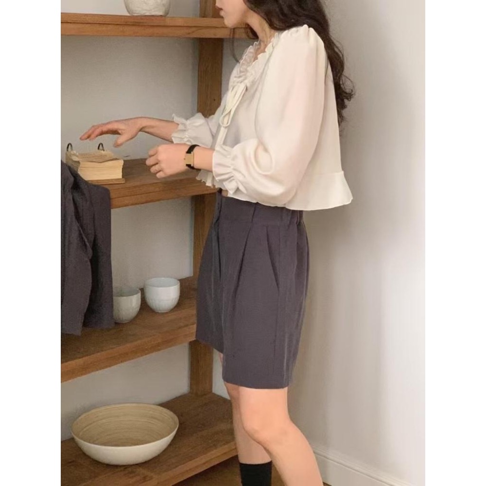 dear.day 現/預 韓國🇰🇷連線 正韓 980後鬆緊西裝短褲/850綁帶上衣-細節圖5