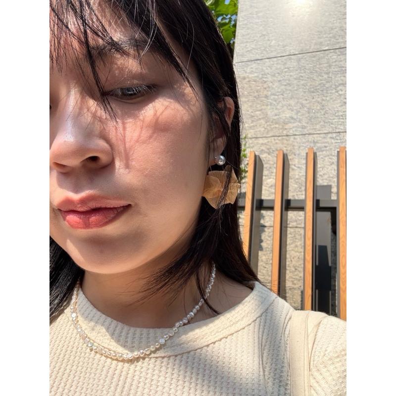 dear.day 原創 手作花花🌸680緞帶珍珠耳環｜手工縫製-細節圖5